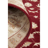 Red Beige Multi Colour Floral Patterned Hand Knotted Oriental Wool Rug - 7
