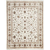 Beige Multi Colour Floral Patterned Hand Knotted Oriental Wool Rug - 1