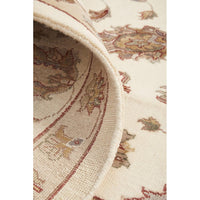 Beige Multi Colour Floral Patterned Hand Knotted Oriental Wool Rug - 6