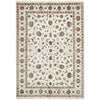 Beige Multi Colour Floral Patterned Hand Knotted Oriental Wool Rug - 1