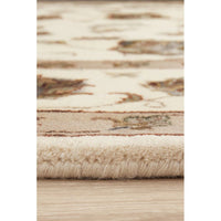 Beige Multi Colour Floral Patterned Hand Knotted Oriental Wool Rug - 4