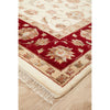 Beige Red Border Multi Colour Floral Patterned Hand Knotted Oriental Wool Rug - 2