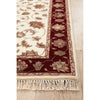 Beige Red Border Multi Colour Floral Patterned Hand Knotted Oriental Wool Runner Rug - 3