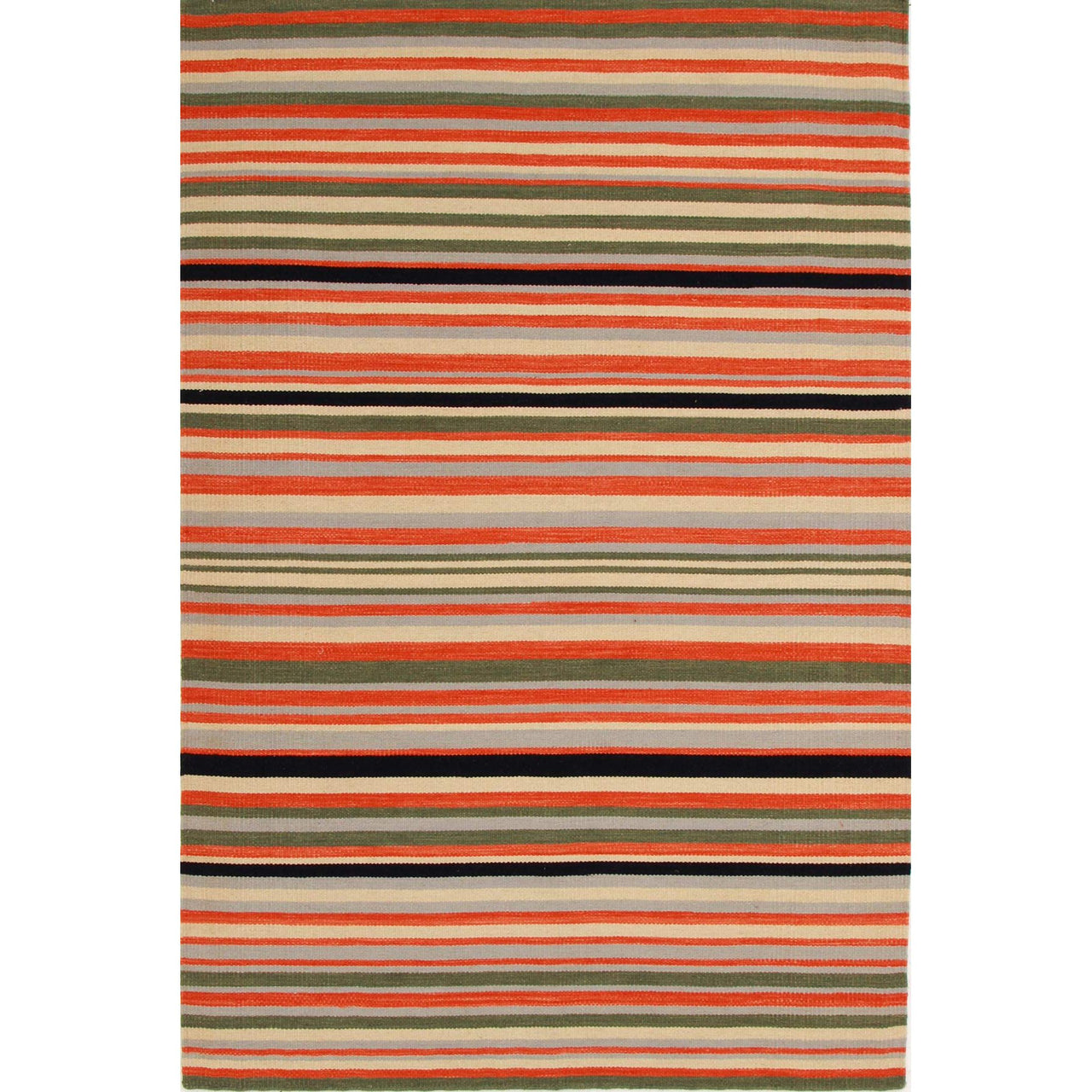 Strip Design Rugs Flat Weave Stripe Design Rug Orange Navy – Rugs Of Beauty