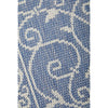 Runner rug with blue and white pattern