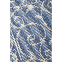 Runner rug with blue and white pattern