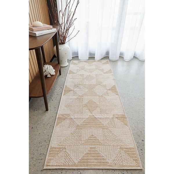Kedron 1673 Indoor Outdoor Natural Cream Modern Polypropylene Runner Rug - Rugs Of Beauty - 2