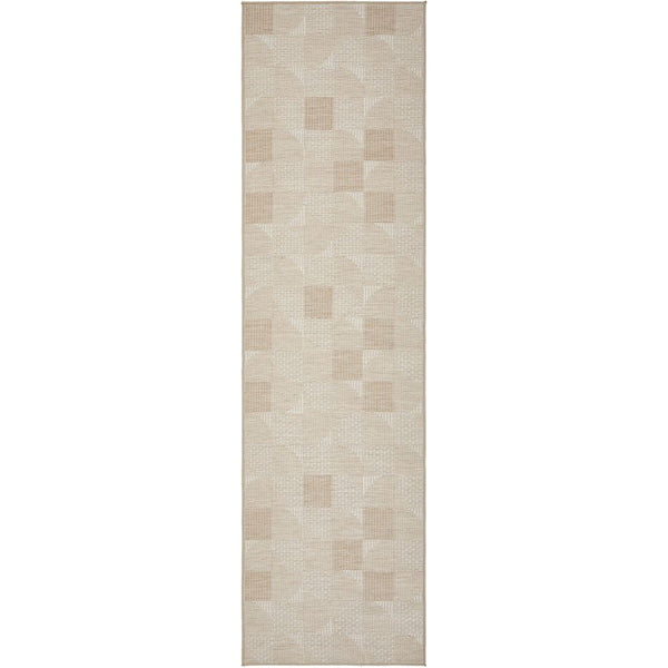 Kedron 1674 Indoor Outdoor Natural Cream Modern Polypropylene Runner Rug - Rugs Of Beauty - 1