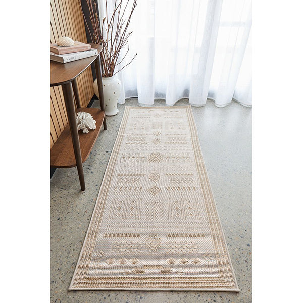 Kedron 1676 Indoor Outdoor Natural Cream Modern Polypropylene Runner Rug - Rugs Of Beauty - 2
