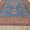 Persian Blue Red Multi Colour Supper Kazak Medallion Floral Hand Knotted Pure Wool Afghan Rug - Rugs Of Beauty - 2