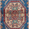 Persian Blue Red Multi Colour Supper Kazak Medallion Floral Hand Knotted Pure Wool Afghan Rug - Rugs Of Beauty - 3