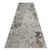 Grey multi-colour textured abstract runner rug with modern neutral pattern and subtle pastel tones.