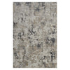 Grey and beige abstract textured rug with multi-tone modern pattern and subtle neutral shades.