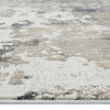 Grey and beige abstract textured modern rug with soft pastel neutral tones and a multi-textured pile.
