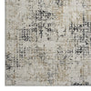 Grey and beige textured runner rug with abstract multi-tone pattern and subtle distressed effect.