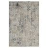 Grey multi-color textured modern rug with abstract distressed pattern and neutral tones.
