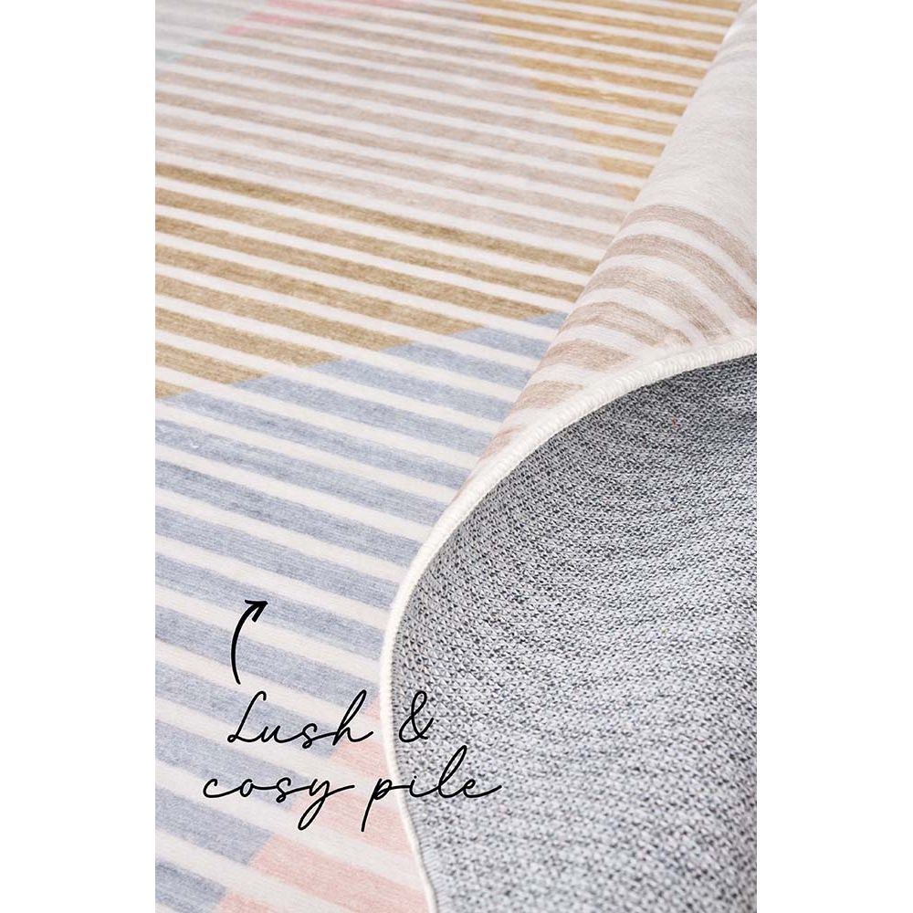 Kooringal 455 Multi Coloured Pastel Geometric Modern Machine Washable Rug - Rugs Of Beauty - 6