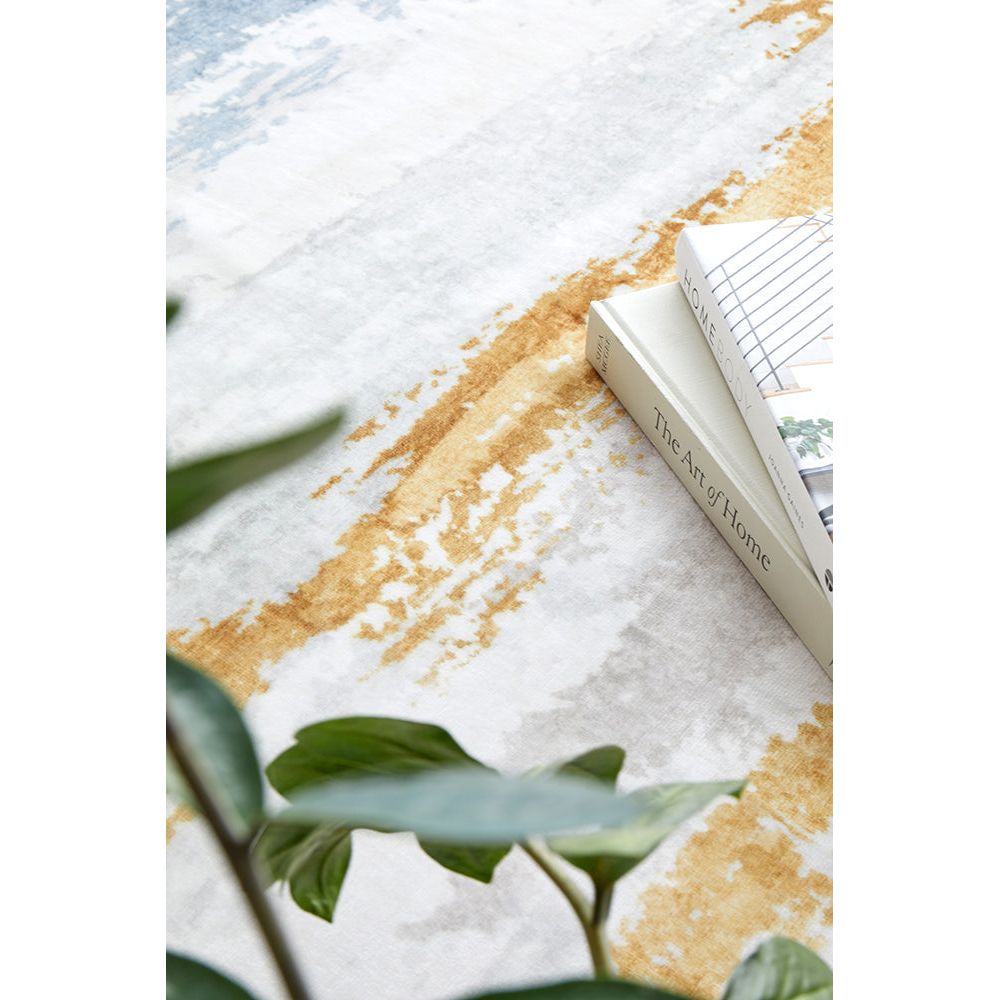 Kooringal 460 Blue Multi Colour Abstract Modern Machine Washable Rug - Rugs Of Beauty - 3