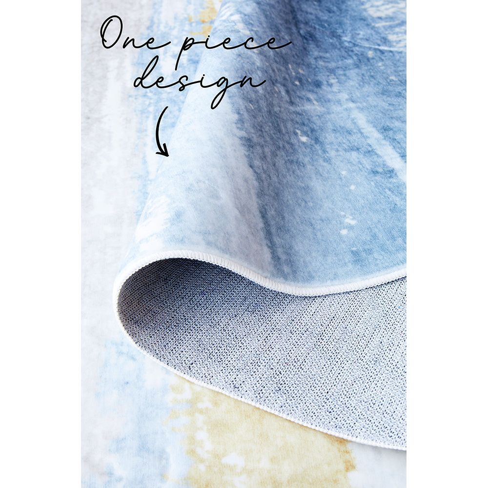 Kooringal 460 Blue Multi Colour Abstract Modern Machine Washable Rug - Rugs Of Beauty - 6