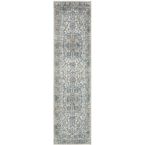Lawnton 455 Blue Runner Rug - Rugs Of Beauty - 1