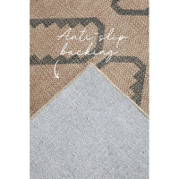 Textile machine washable geometric patterned rug with anti-slip backing