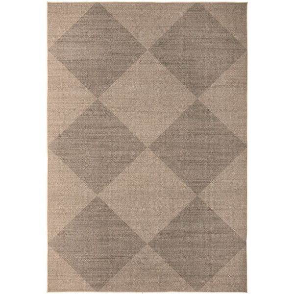 Modern eco friendly rug with a diamond pattern.