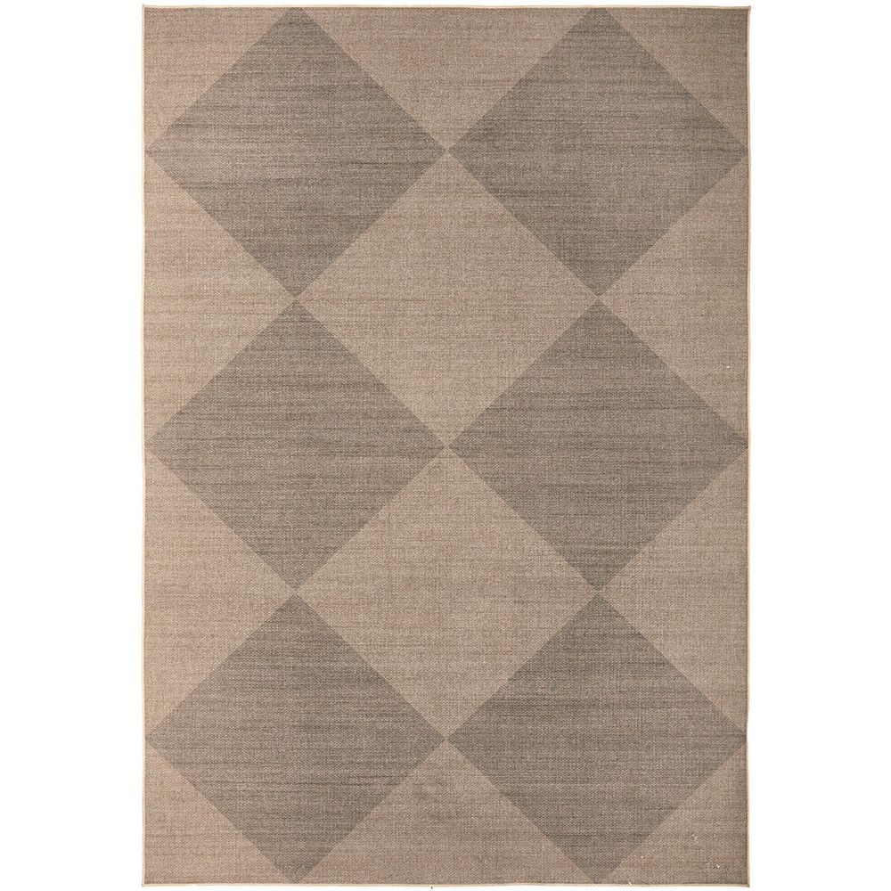 Modern eco friendly rug with a diamond pattern.
