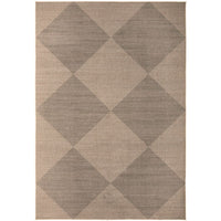 Modern eco friendly rug with a diamond pattern.
