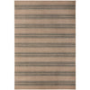 Stripe patterned machine washable neutral coloured rug