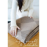 Textured brown modern machine washable rug, pictured folded.