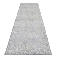 Grey multi-coloured abstract modern rug with subtle textured pattern and clean edges.