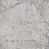 Blue grey abstract modern runner rug with textured multi-color pattern and low-shedding fibers.