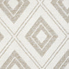 Cream flatweave rug with beige geometric diamond pattern and textured weave.