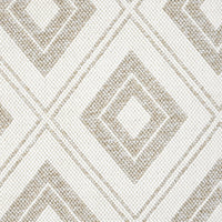 Cream flatweave rug with beige geometric diamond pattern and textured surface.