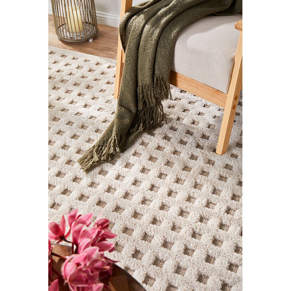 Miriam 1863 Cream Beige Modern Patterned Rug - Rugs Of Beauty - 3