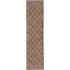 Manchester 3451 Brown Cross Patterned Wool Runner Rug - Rugs Of Beauty - 1