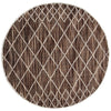 Manchester 3451 Chocolate Brown Cross Patterned Round Wool Rug - Rugs Of Beauty - 1