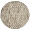 Manchester 3451 Natural Cross Patterned Round Wool Rug - Rugs Of Beauty - 1