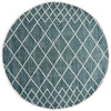 Manchester 3451 Teal Cross Patterned Round Wool Rug - Rugs Of Beauty - 1
