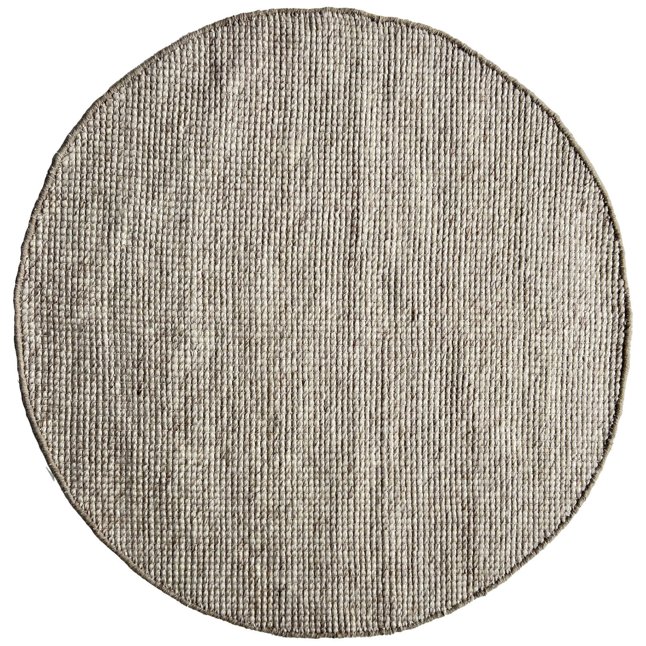 Althea Loop Beige Wool Polyester Round Rug - Rugs Of Beauty - 1