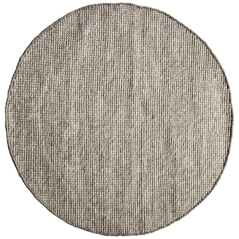 Althea Loop Beige Wool Polyester Round Rug - Rugs Of Beauty - 1