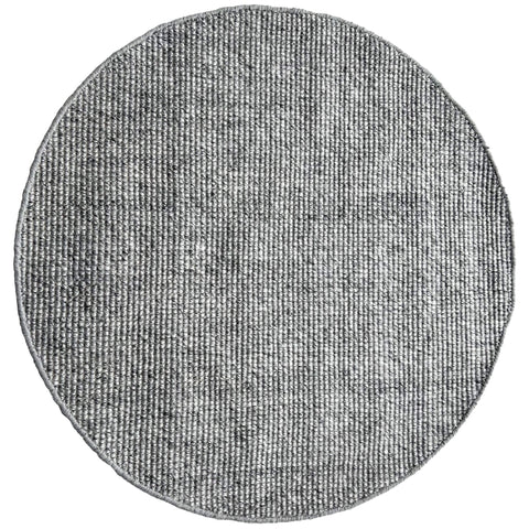 Althea Loop Grey Wool Polyester Round Rug - Rugs Of Beauty - 1