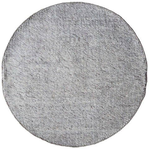Althea Loop Light Grey Wool Polyester Round Rug = Rugs Of Beauty - 1