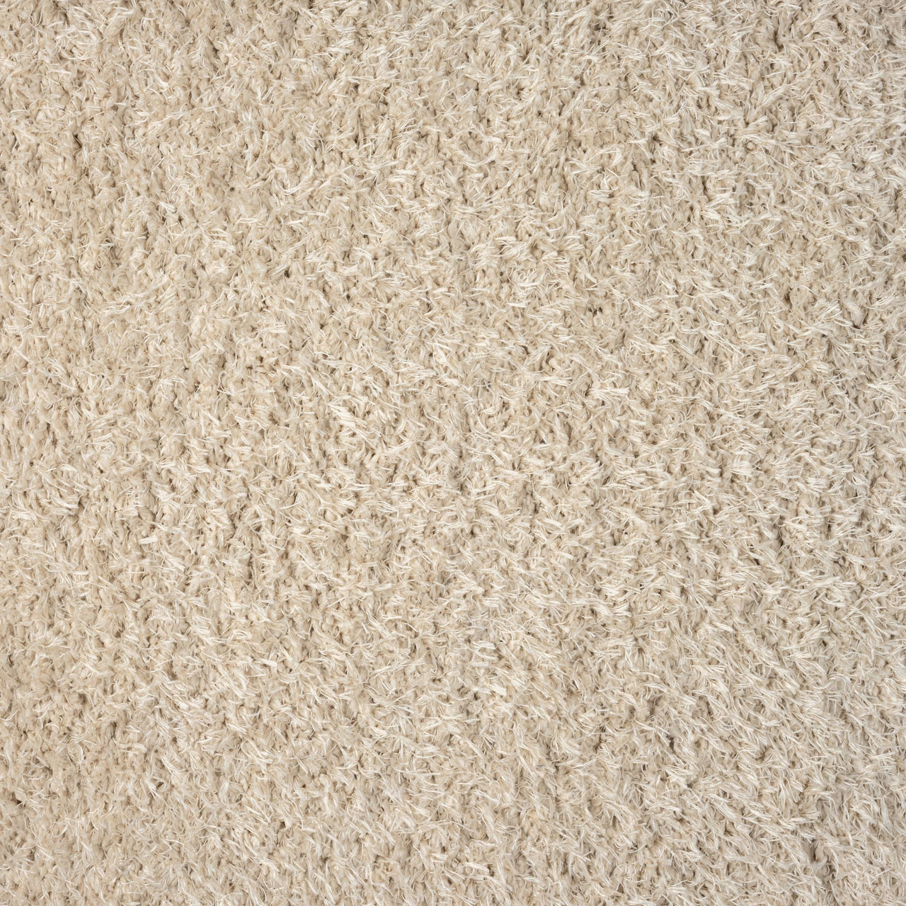 Beige modern shaggy runner rug with dense, textured polyester fibers and a soft, plush surface.