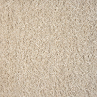Beige modern shaggy runner rug with dense, textured polyester fibers and a soft, plush surface.