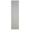 Silver grey flatweave runner rug with subtle textured geometric pattern and minimalist design.