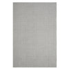 Grey flatweave rug with subtle geometric pattern and minimalist modern design.