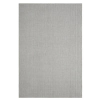 Grey flatweave rug with subtle geometric pattern and minimalist modern design.