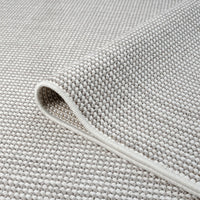 Close-up of Wiluna 4660 grey flatweave runner rug with tightly woven geometric texture.