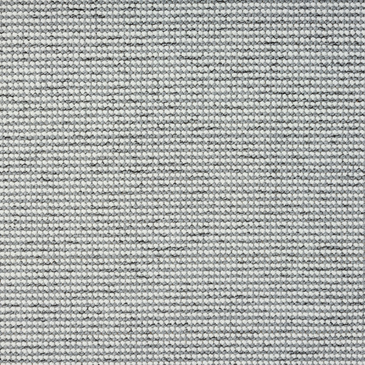 Grey flatweave rug with subtle textured horizontal stripe pattern and minimalist design.